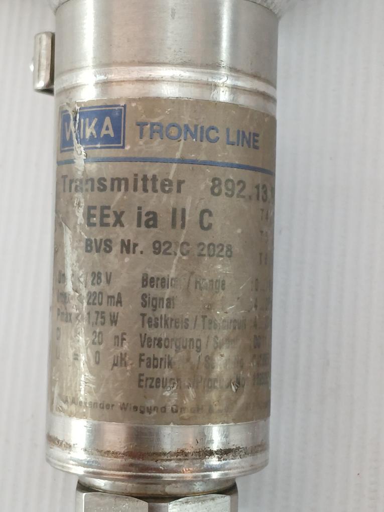 Wika Pressure Transmitter 0-1.6Bar 4-20Ma 892.13.900-050