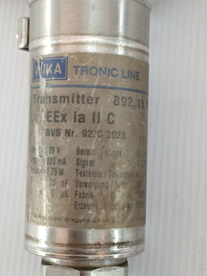 Wika Pressure Transmitter 0-1.6Bar 4-20Ma 892.13.900-050