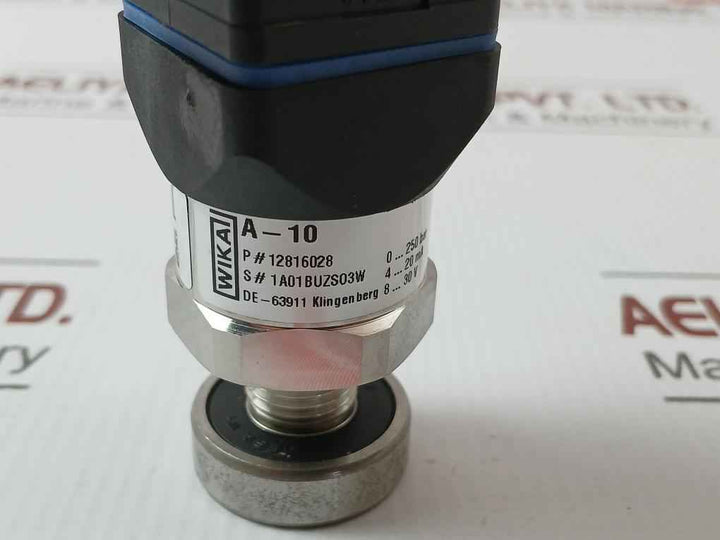 Wika Pressure Transmitter 0..250 Bar 4..20 Ma Part No: 12816028