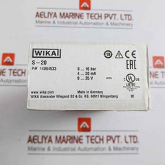 Wika Pressure Transmitter Power Aupply - 8-35 V Max. 25 Ma 14094533