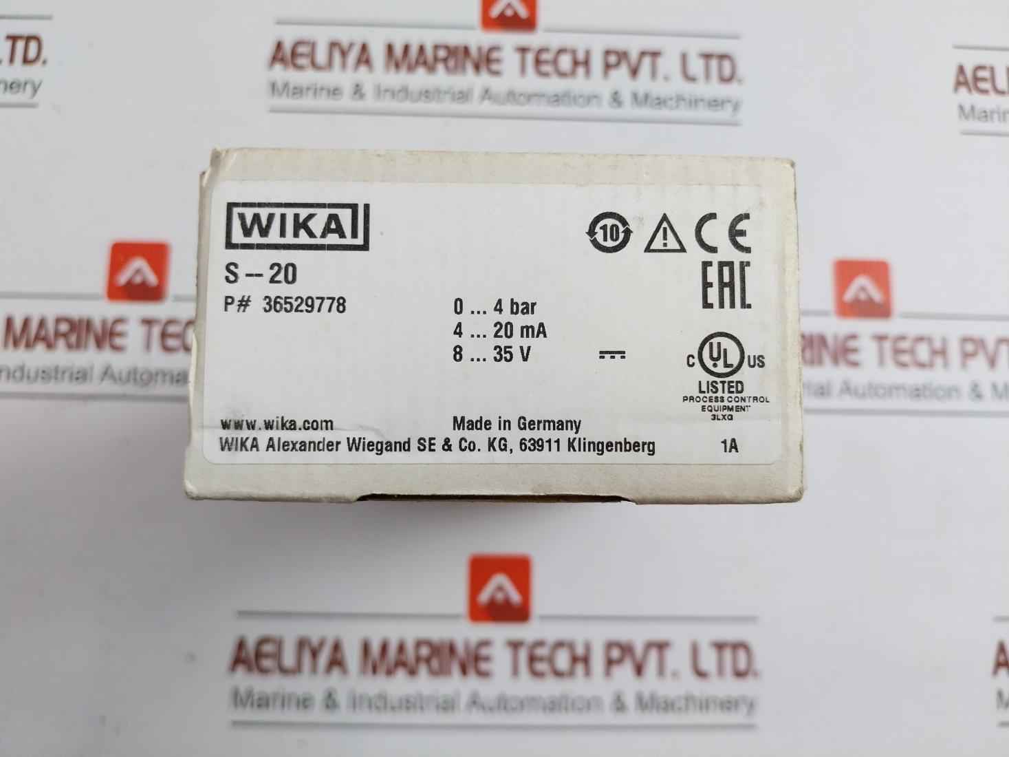 Wika Pressure Transmitter Power Supply - 8-35 V Max. 25 Ma 36529778