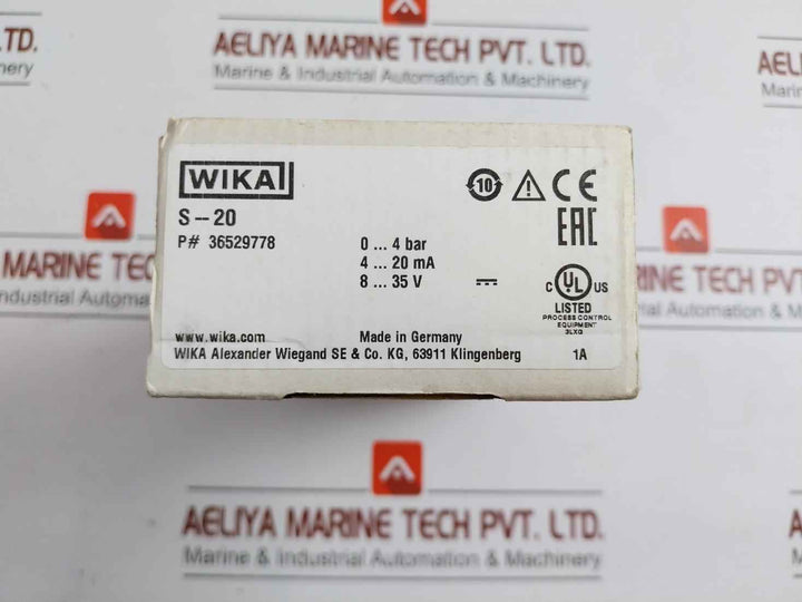 Wika Pressure Transmitter Power Supply - 8-35 V Max. 25 Ma 36529778