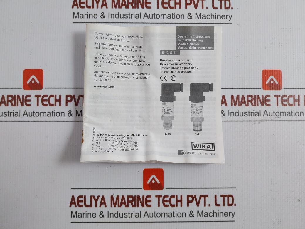 Wika Pressure Transmitter 0-600Bar S-10
