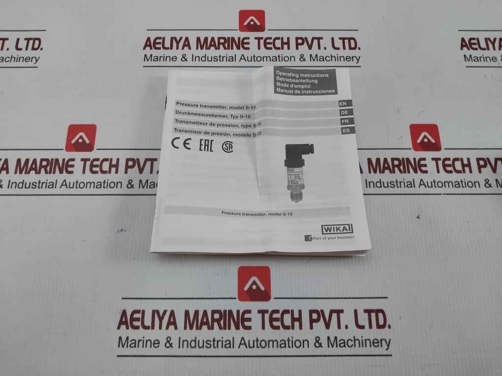 Wika S-10 25 Bar 4–20 Ma Pressure Transmitter 9021329 Dc 10–30 V