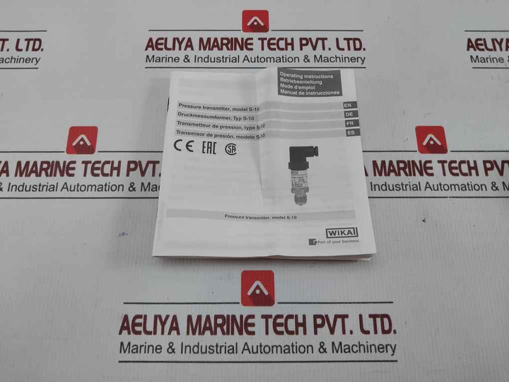 Wika S-10 25 Bar 4–20 Ma Pressure Transmitter 9021329 Dc 10–30 V