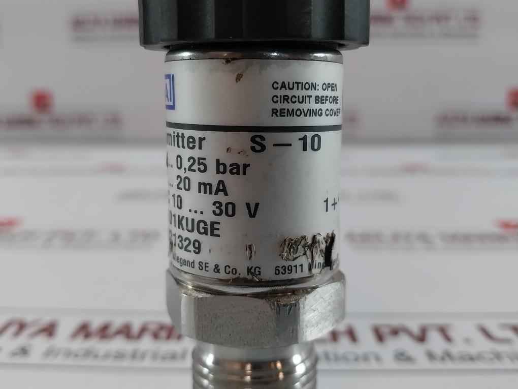 Wika S-10 25 Bar 4–20 Ma Pressure Transmitter 9021329 Dc 10–30 V