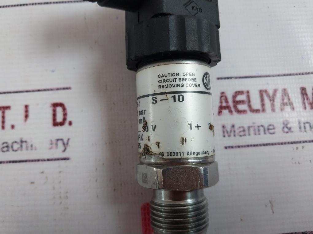 Wika S-10 Pressure Transmitter 0-16 Bar, 4-20 Ma, Dc 10-30V