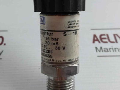 Wika S-10 Pressure Transmitter 9013555 10-30V Dc 4-20 Ma
