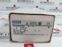 Wika S-11 Pressure Transmitter Pump Station 4-20 Ma