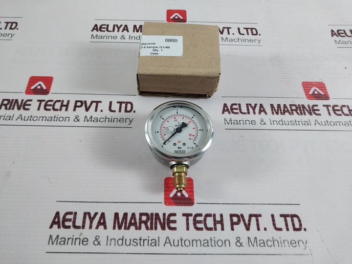 Wika En837-1 Pressure Gauge 212.53.063 0-85 Psi 0-6 Bar Cl. 1.6
