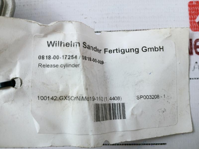 Wilhelm Sander Fertigung 0818-00-17254/0818-00-009 Release Cylinder For Quick Closing Valve