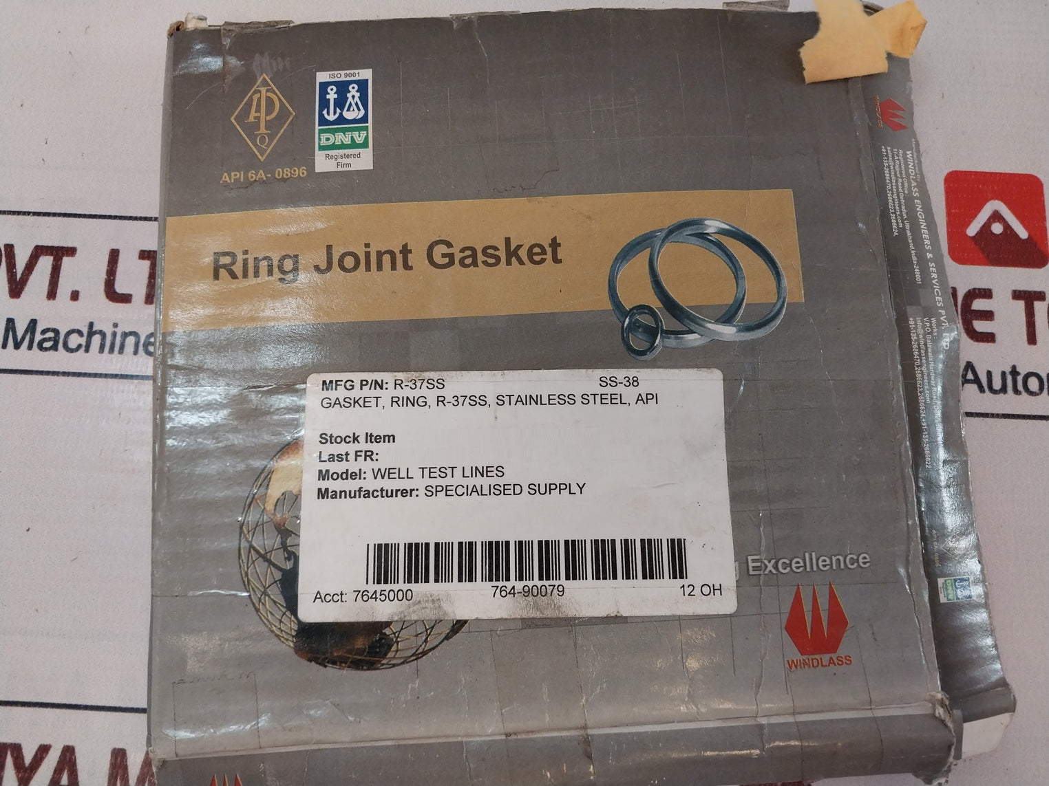 Windlass Bx153 Ring Joint Gasket R-37Ss Kit