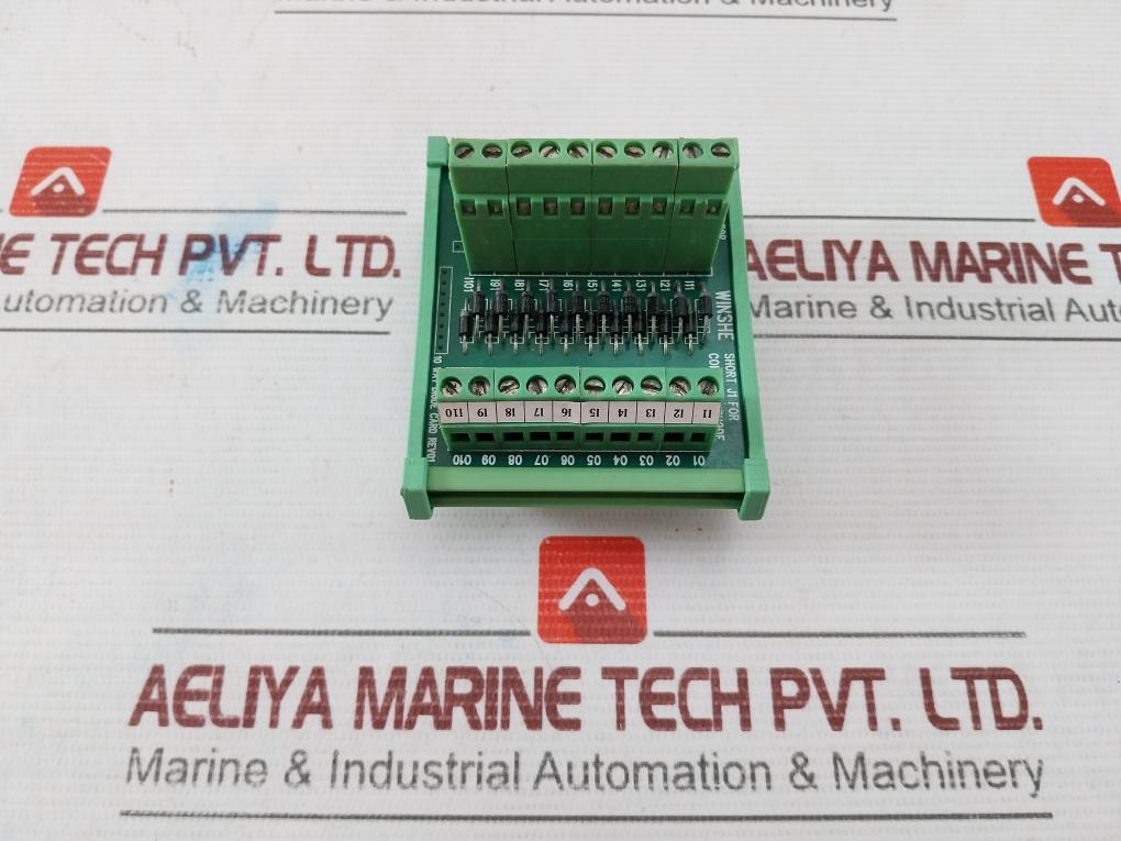 Winshe 10 Way Terminal Diode Card With Dinkle Din Rail Mount Base Rev 01