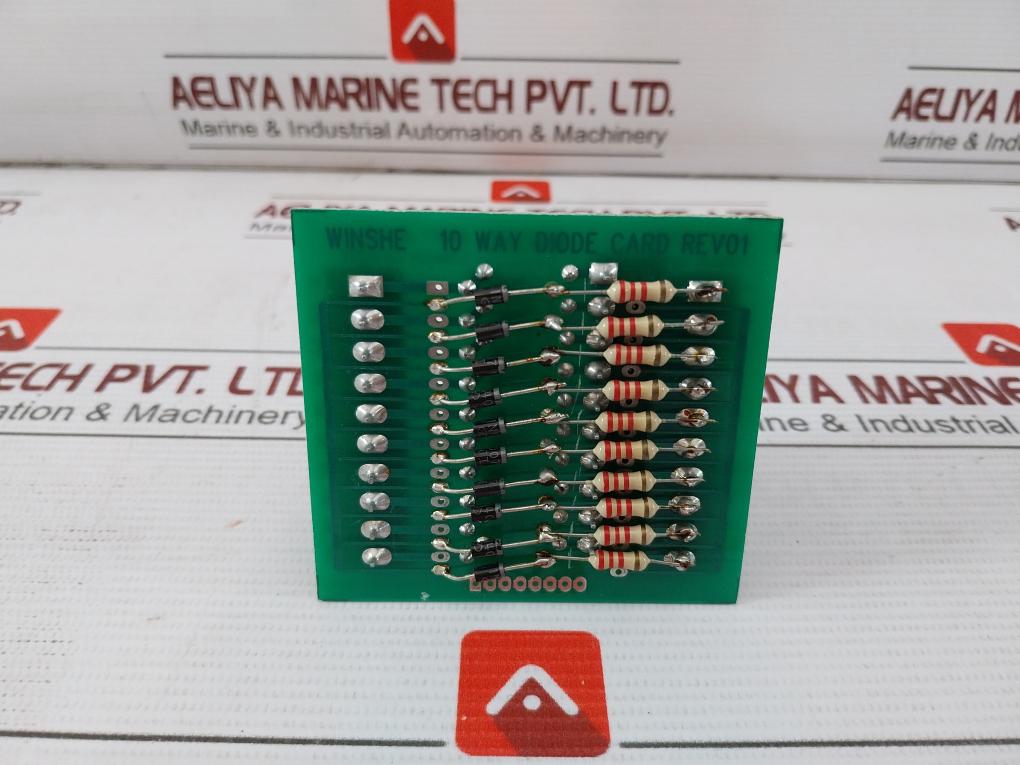 Winshe 10 Way Terminal Diode Card With Dinkle Din Rail Mount Base Rev 01
