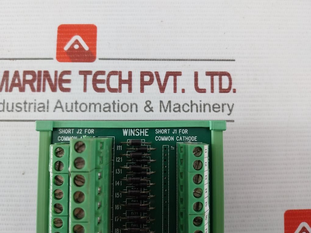 Winshe 10 Way Terminal Diode Card With Dinkle Din Rail Mount Base Rev 01
