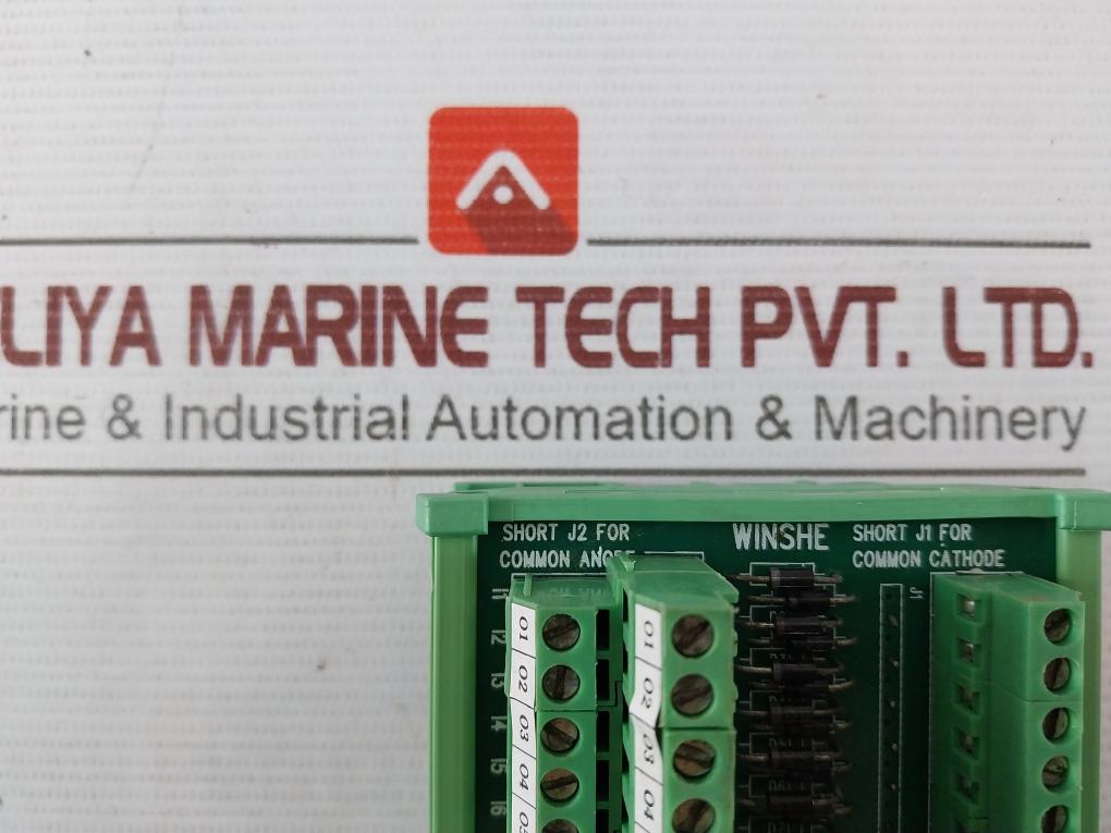 Winshe 10 Way Terminal Diode Card With Dinkle Din Rail Mount Base Rev 01