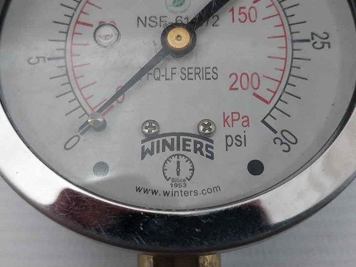 Winters Nsf-61-372 Dual Pressure Gauge 0-200 Kpa 0-30 Psi