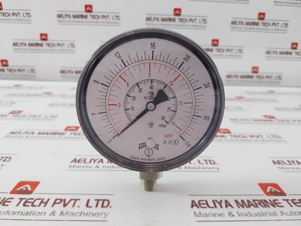 Winters Plp Series Plp4201-r12 Low Pressure Gauge 0-32 In.H2O 0-80 Mbar