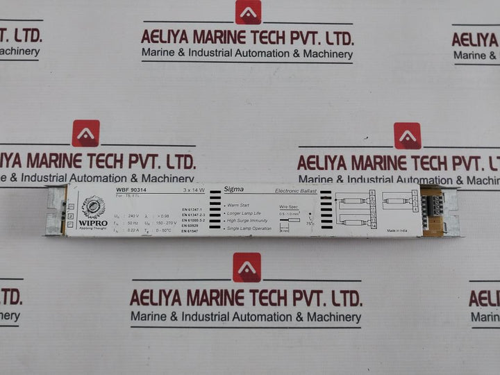 Wipro Wbf 90314 Electronic Ballast 3 X 14 W 150-270V 50Hz 0.22A