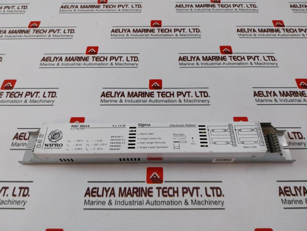Wipro Wbf 90414 Sigma Electronic Ballast 4 X 14 W Ur - 150-270V Un - 240V