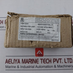 Wipro Wbs/H 56070Sl31 Oc Ballast For Hpsv/Mhl Lamp 70W 240V 50Hz 140C