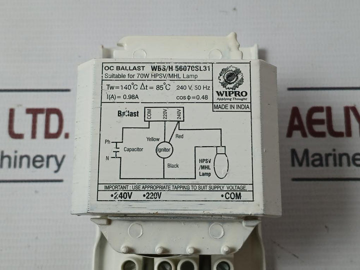 Wipro Wbs/H 56070Sl31 Open Construction Ballast 240V Ac 50 Hz