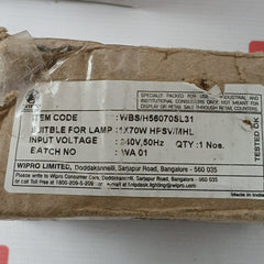 Wipro Wbs/H 56070Sl31 Open Construction Ballast 240V Ac 50 Hz