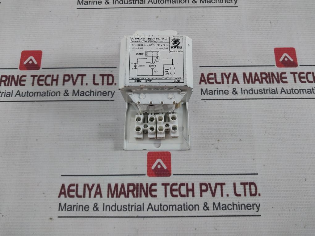 Wipro Wbs/H 56070Sl31 Open Construction Ballast 240V, 50Hz 0.98A 140 C