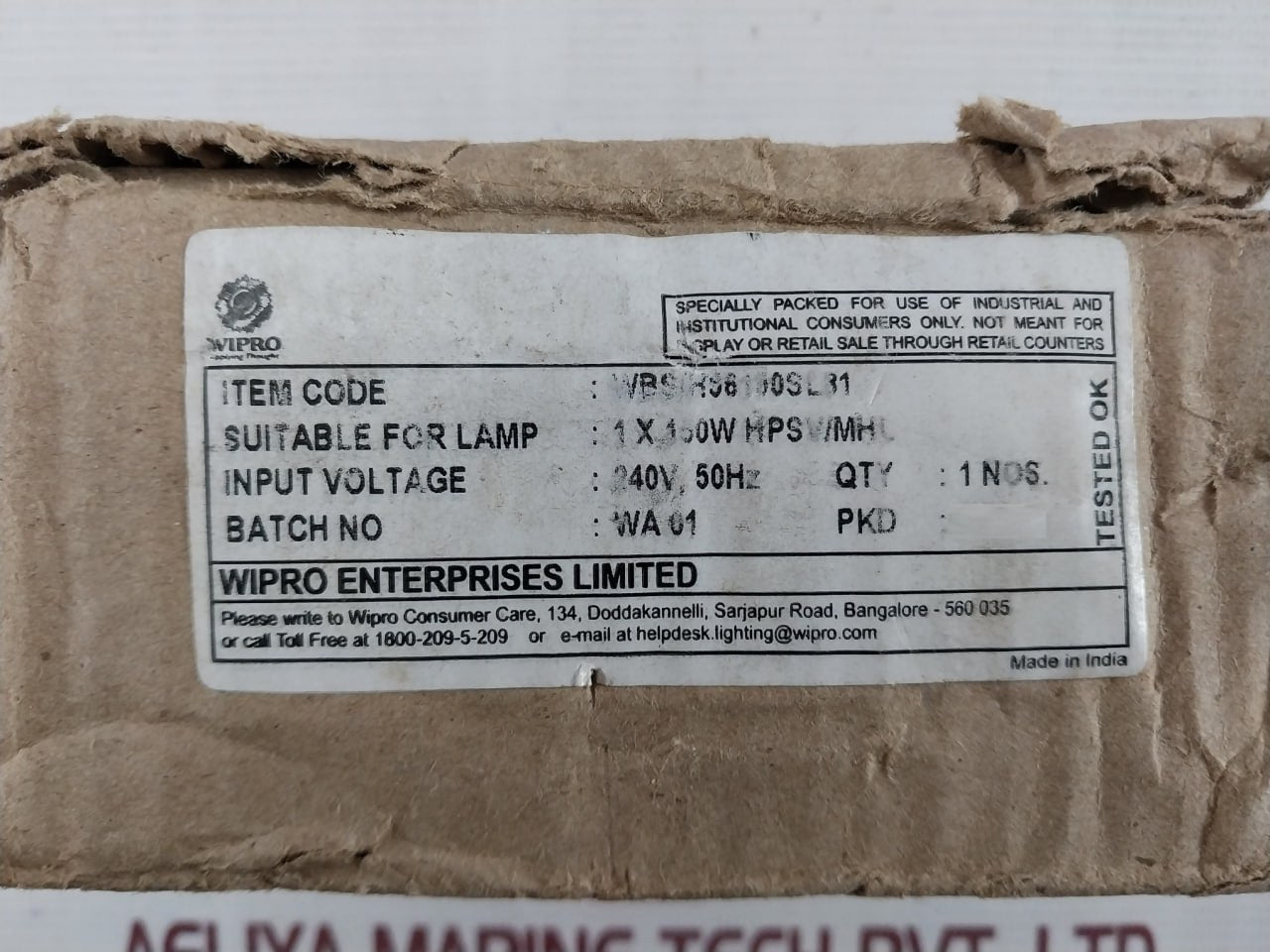 Wipro Wbs/H 56150 Sl31 Electronic Ballast 240V 50Hz