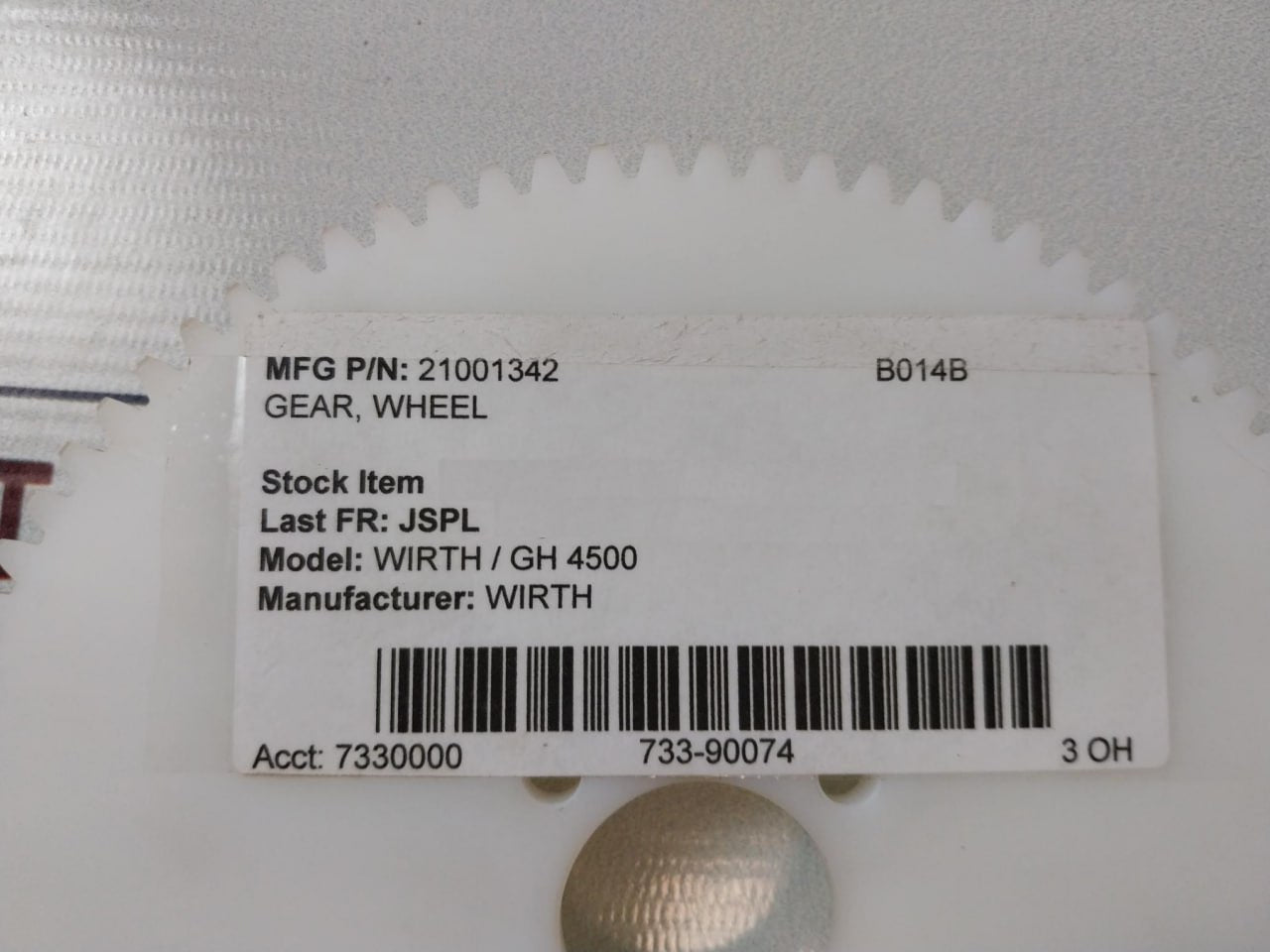 Wirth 21001342 Gear Wheel Gh 4500