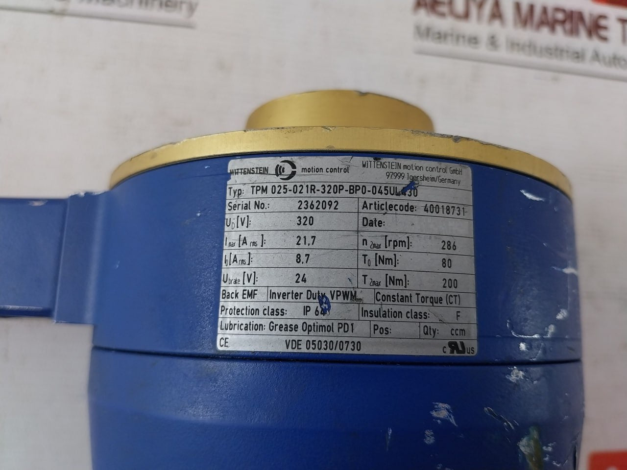 Wittenstein Tpm 025-021R-320P-bp0-045Ul430 Gear Head Servo Motor 40018731