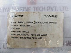 Wll2T Cs 09 Spring 2277Mm Inox 302 With 2 Shackle 344.20.0001 Power Slip