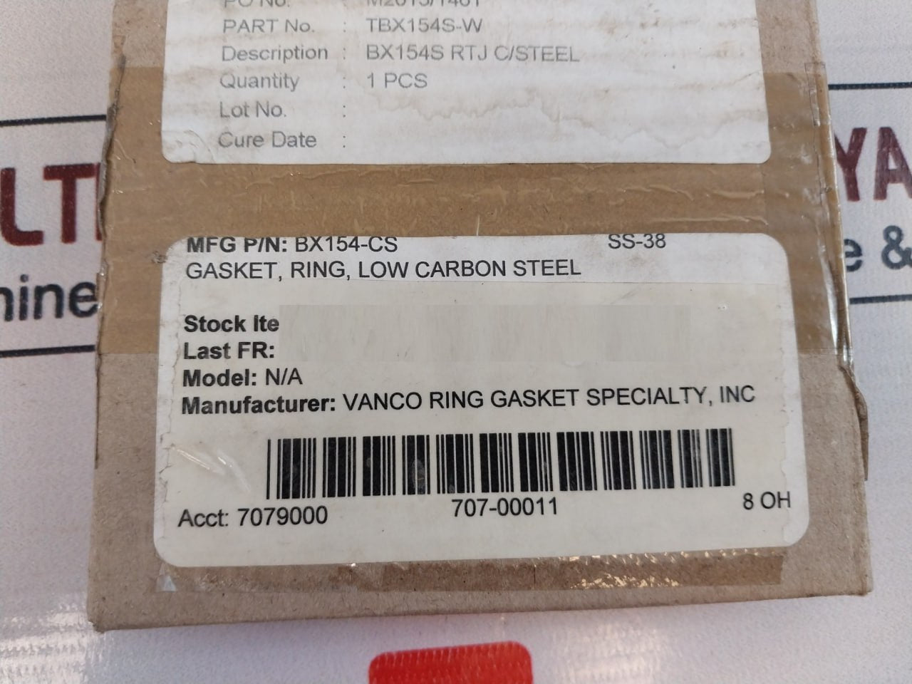 Wolar 6A-0333 Gasket Ring Low Carbon Steel Tbx154S-w