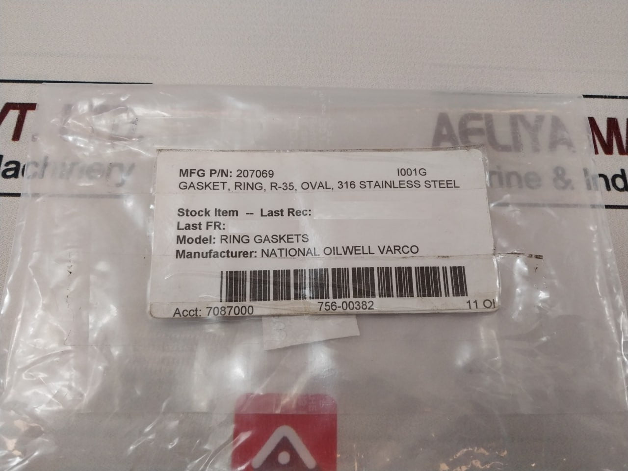 Wolar 6A-0640 Gasket Ring R-35 Oval 316 Stainless Steel 207069