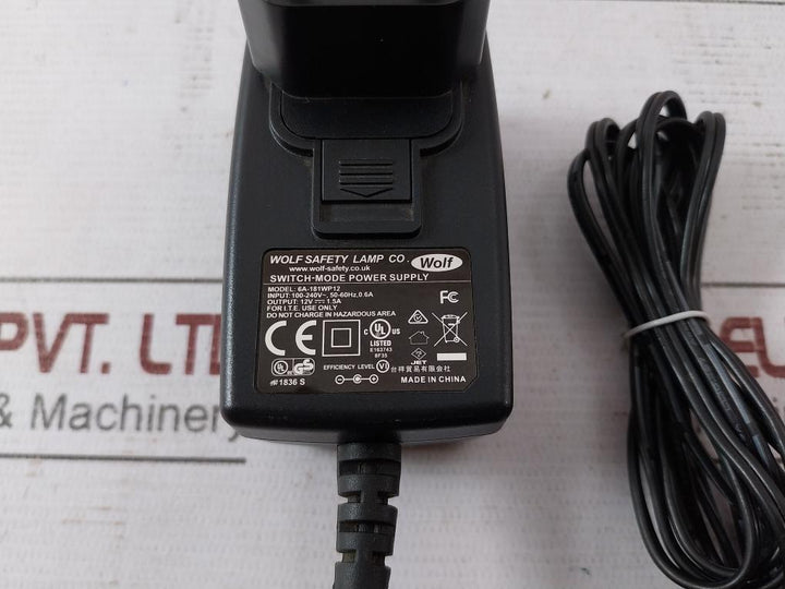 Wolf 6A-181Wp12 Switch-mode Power Supply 100-240V 50-60Hz 0.6A E163743