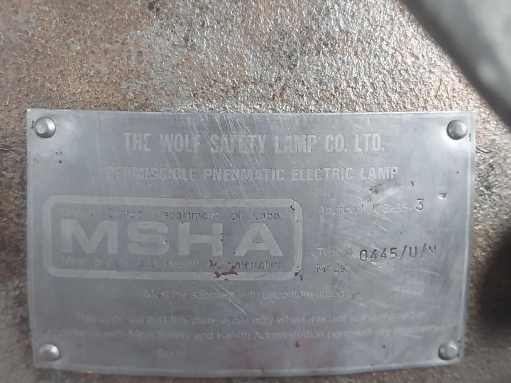 Wolf Permissible Pneumatic Electric Airturbo Lamp 0445/U/M 12V 55W