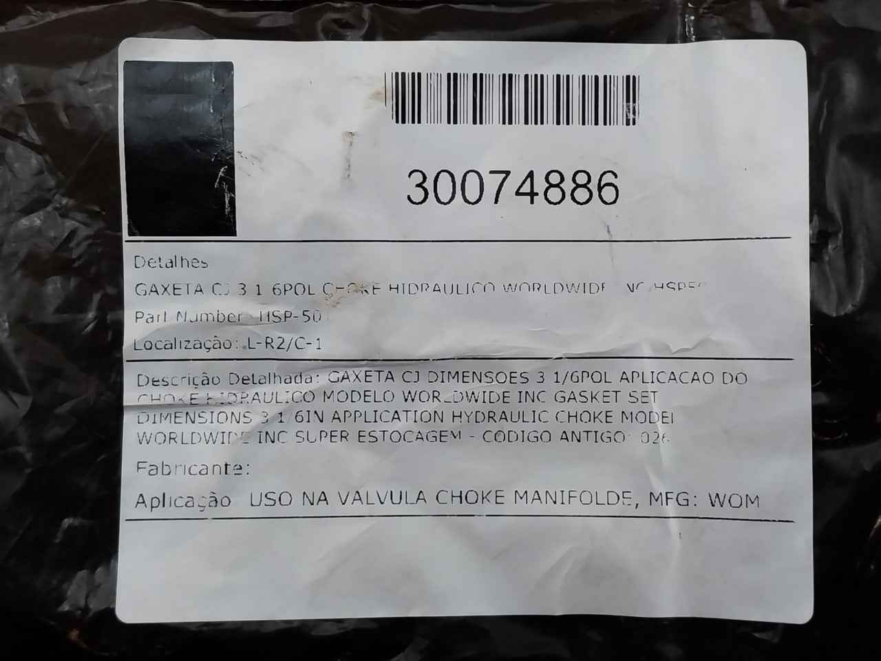 Wom Hsp-501 Gasket Set Dimensions 7Zj-m 30074886