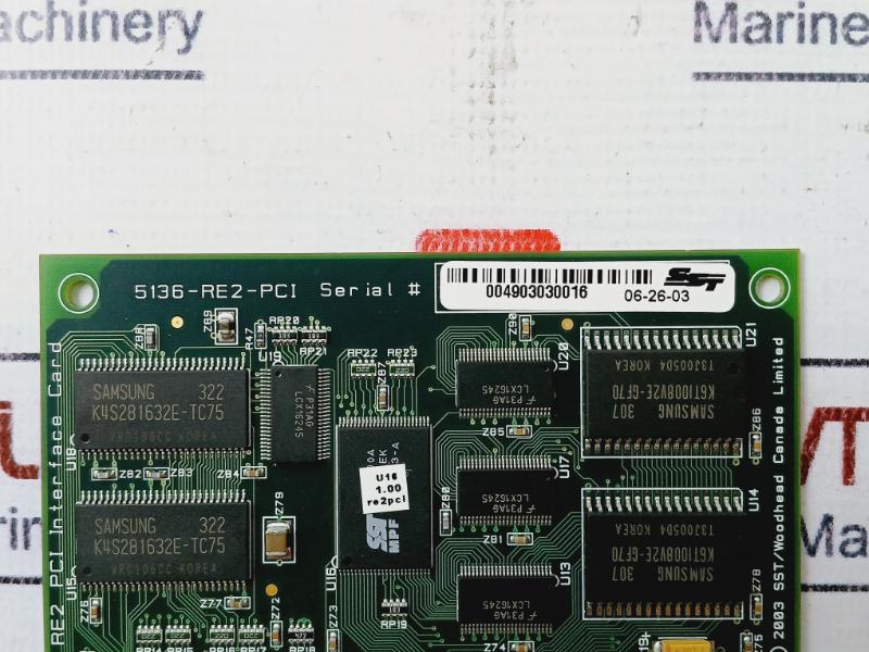 Woodhead 5136-re2-pci Rev: 1.1.0 Re2 Pci Interface Card 94V-0
