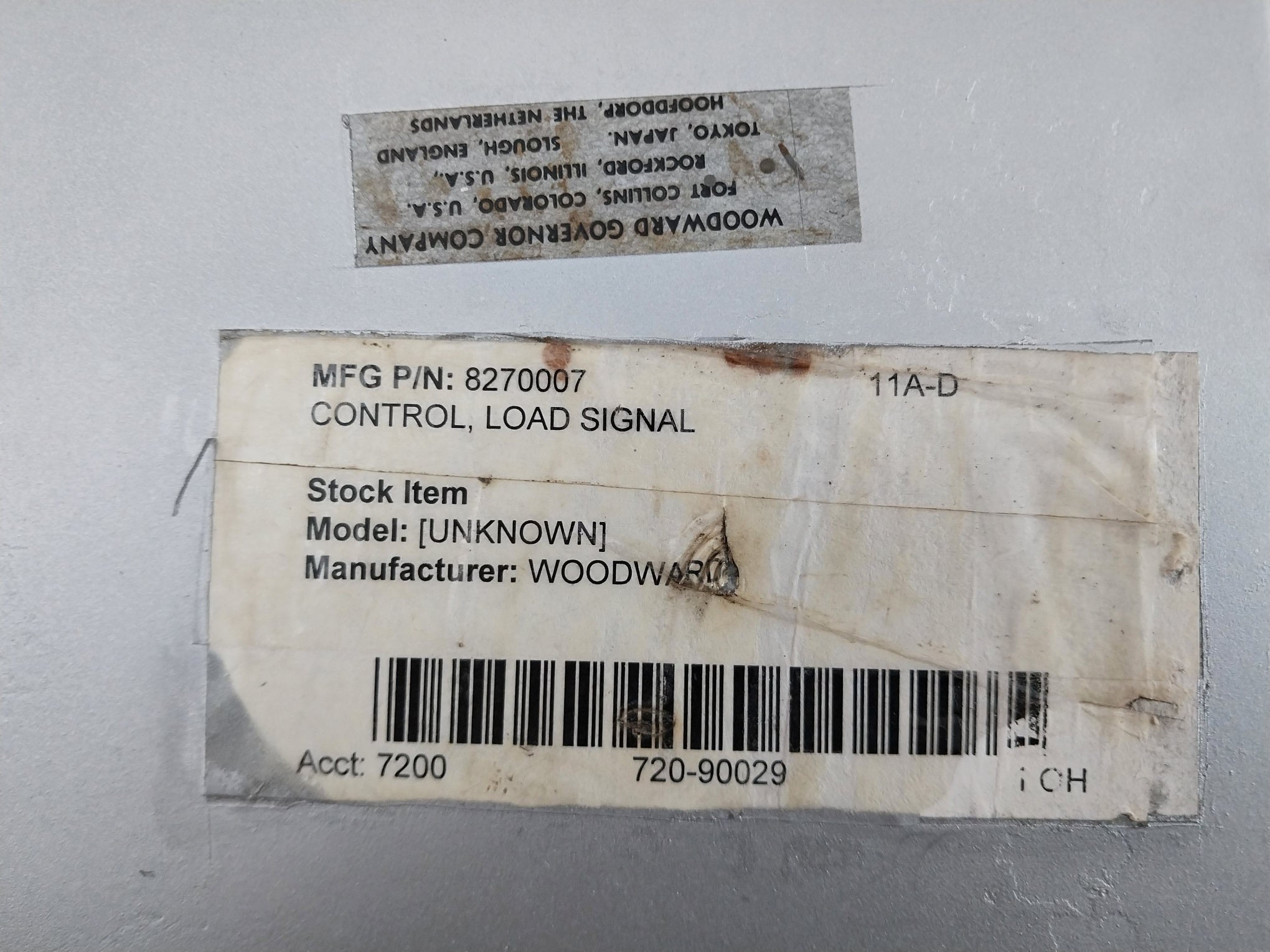 Woodward 8270-007 Load Signal Control