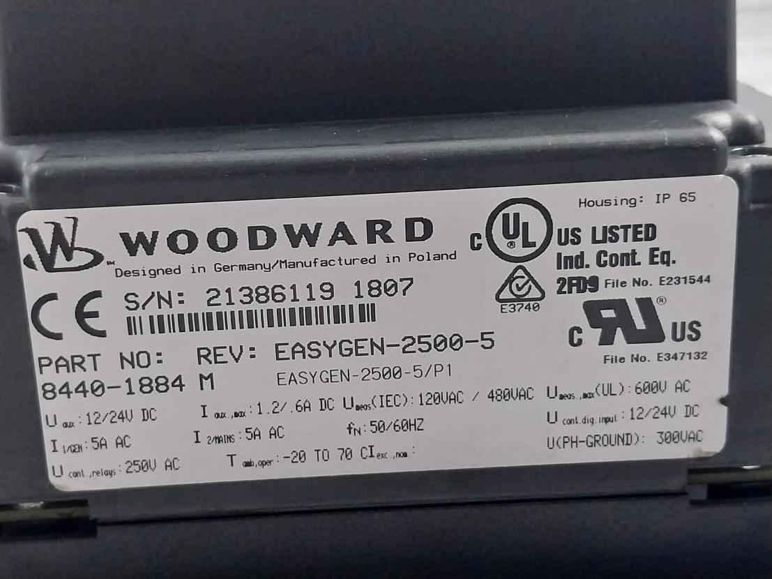 Woodward 8440-1884 M Display Controller Unit Easygen-2500-5 120vac/480vac