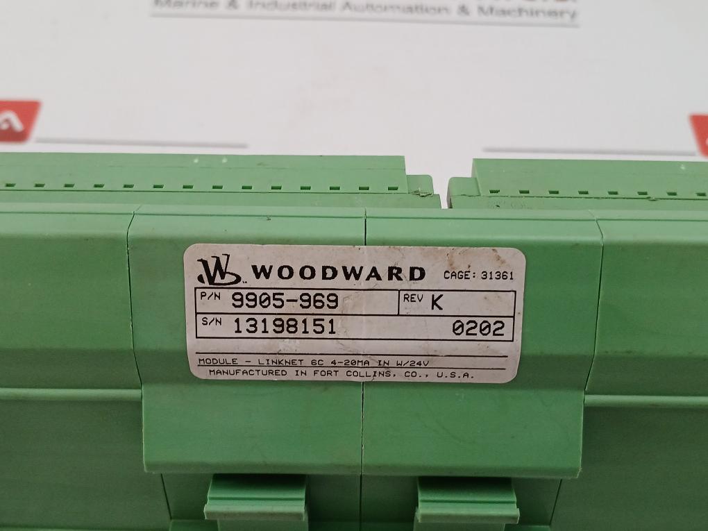 9905-969 Linknet 6 Channel Analog Input Module 4-20Ma In W/24V Woodward