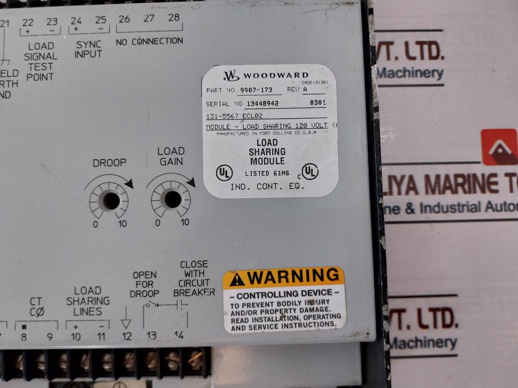 Woodward 9907-173 Load Sharing Module Rev: A