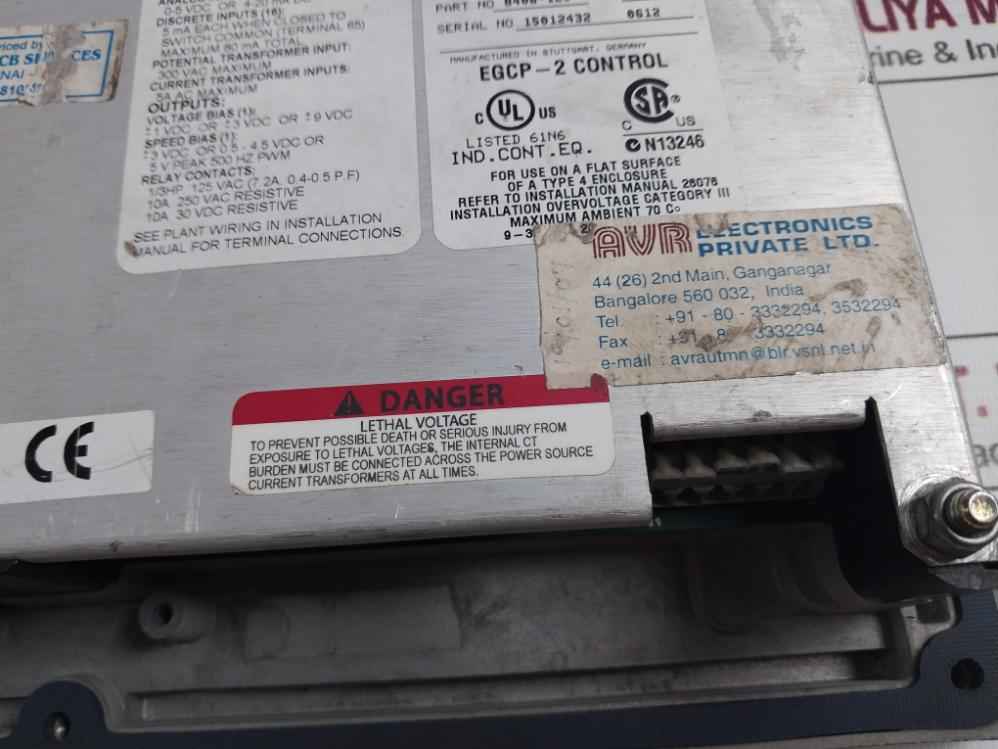 Woodward Egcp-2 Digital Generator Control Panel 4-20Ma 5V 500Hz (Not Working)