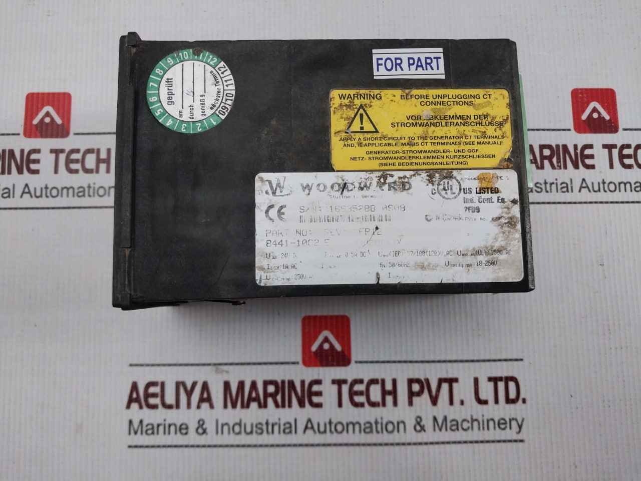 Woodward Mfr12 Protection Relay 8441-1082 250V Ac 50/60Hz (Not Working)