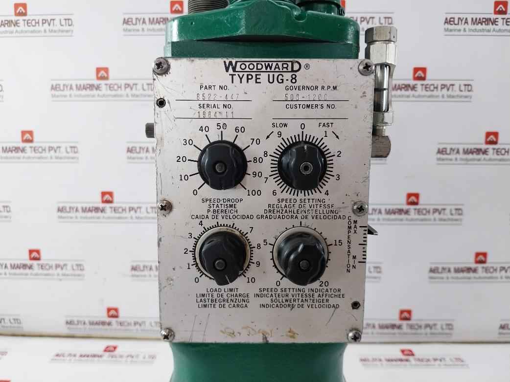 Woodward Ug-8 Governor 8522-447 500-1200 Rpm 230V 2W 0.14A 0-60Hz 2700 Min-1