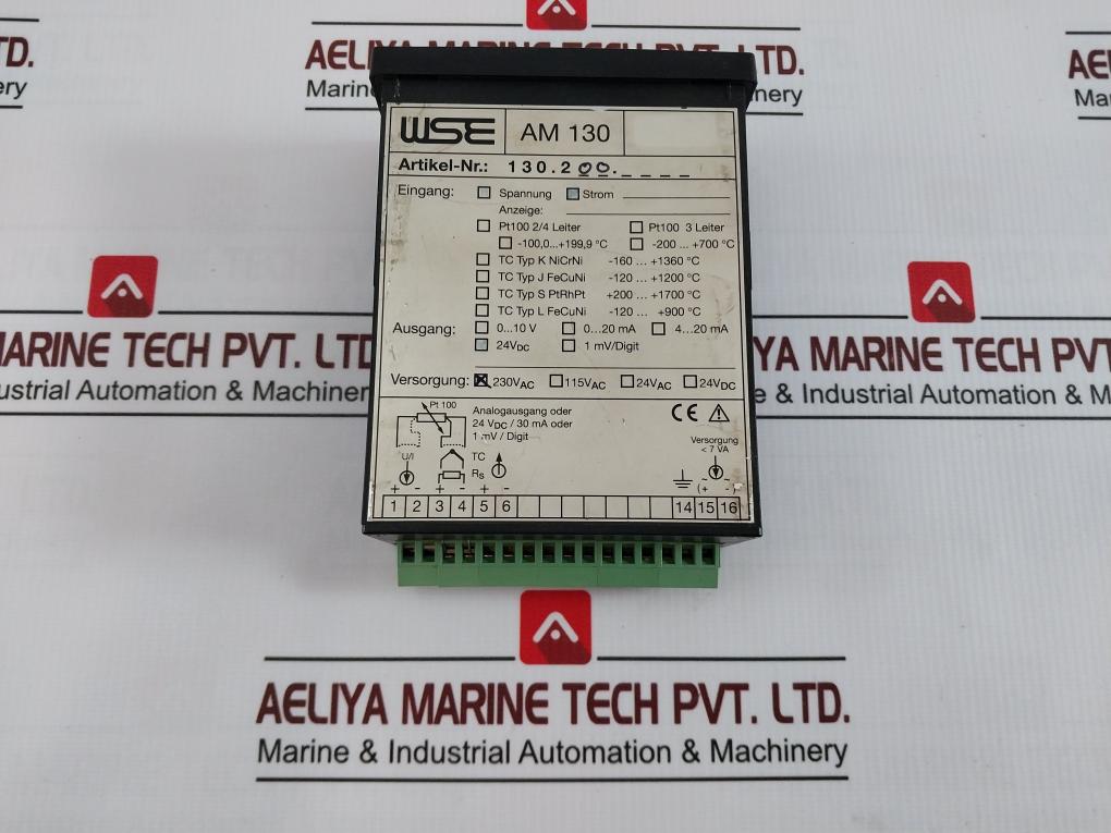 Wse Am 130 Panel Meter 130.200 24Vdc/30Ma 230Vac Pt 100 1Mv/Digit