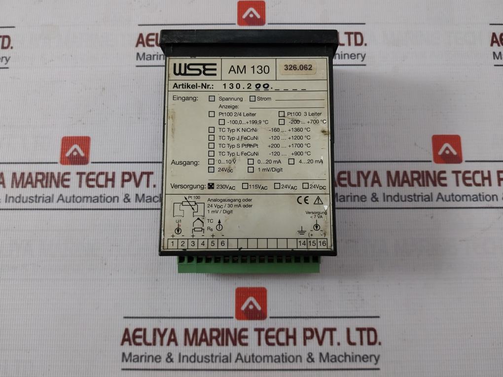 Wse Am 130 Pt 100 Panel Display Industrial Measuring Device 24V Dc/30 Ma 326.062