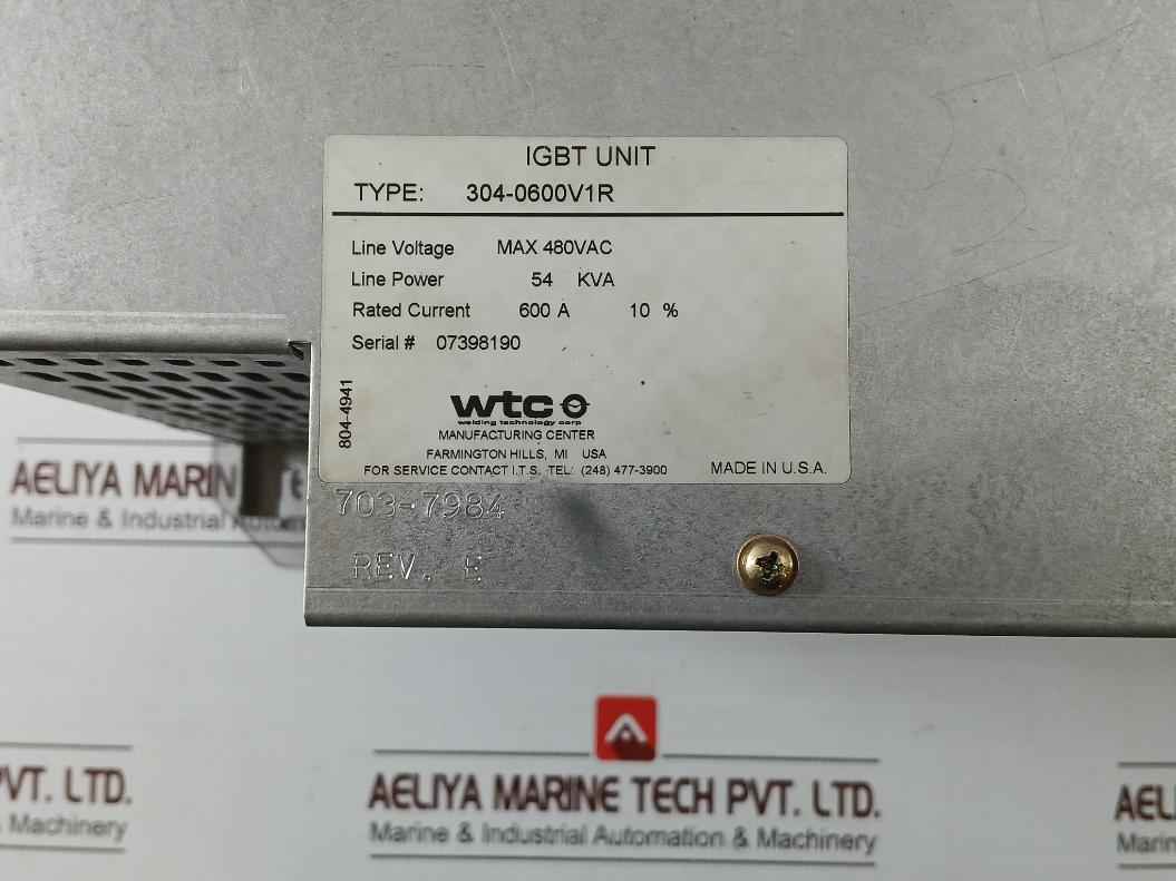 Wtc 830-0820re Inverter-gen5 Welding Inverter Unit 480vac F04321-00-04