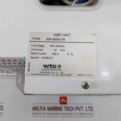 Wtc Inverter-gen5 Base Welding Equipment 304-0600V1R Max 480Vac 54 Kva