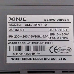Wuxi Xinje Ds5L-20P7-pta Servo Drive 1Ph 200-240V 50/60Hz 5.0A